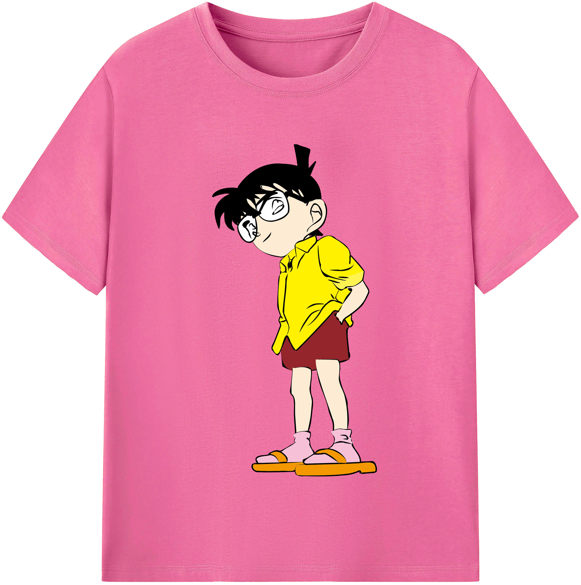 （画像用） 名探偵コナン 江戸川 コナン Detective Conan Conan Edogawa レディースカジュアルプリントTシャツ（綿100％）